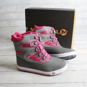 Merrell Girl's Waterproof Winter Snow Boots Size 5 M EUR 36 Pink Gray